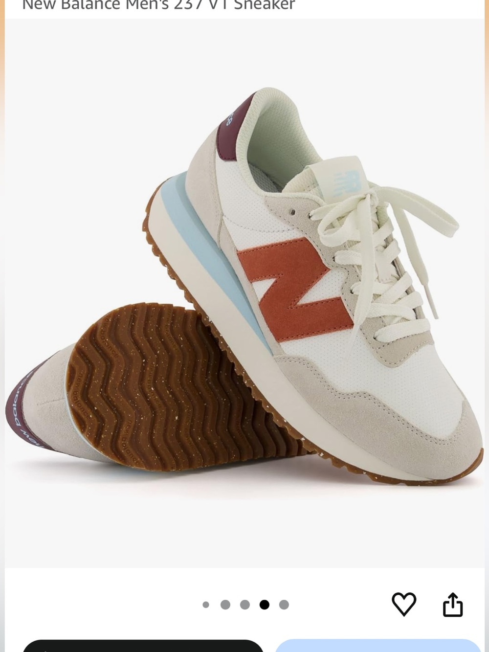 Like new New Balance 237 V1 Sneaker women 9 sea salt copper blue brown tan white